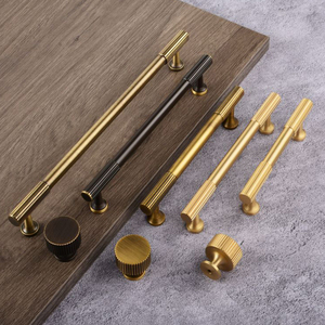 Cao cấp tủ quần áo cửa xử lý Tủ Brass dài xử lý Brass rắn mặt dây chuyền Xử Lý Vàng đồ nội thất - Product Image 2