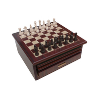 Jeu de société en bois 10 en 1 : Échecs, dames, tic-tac-toe, backgammon, ludo, mancala, solitaire