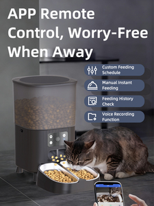 Comedero automático para mascotas con control por aplicación, doble tazón, bandeja de comida de acero inoxidable 304, temporizador, máquina de alimentación para gatos y perros - Product Image 6