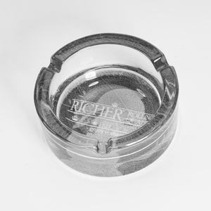 Cendrier de bureau moderne en verre transparent, rond, facile à nettoyer, porte-cendres de cigarettes, couleur et logo personnalisés pour la maison, l'hôtel, le restaurant - Product Image 4