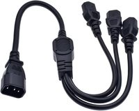 Câble d'extension d'alimentation de haute qualité IEC 320 C14 mâle vers 3x femelles C13, type répartiteur H05VV-F ignifuge, 30 cm, pour appareils électroménagers