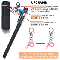 Ensemble de pinces à stylo colorées en silicone avec mousqueton pour porte-badge d'infirmière, accessoire convertisseur de stylo rétractable