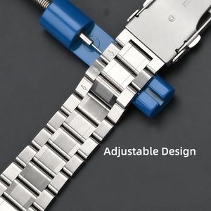 <span class=keywords><strong>Bracelet</strong></span> de montre en <span class=keywords><strong>acier</strong></span> inoxydable adapté à Longines pour <span class=keywords><strong>Seiko</strong></span> <span class=keywords><strong>Bracelet</strong></span> à maillons perlés 5 pièces avec boucle déployante <span class=keywords><strong>Bracelet</strong></span> de montre <span class=keywords><strong>22mm</strong></span> - Product Image 3