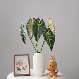 Plante Artificielle CallaFloral Alocasia Verte en PVC pour Décoration Intérieure, Style INS pour Mariage, E-commerce Transfrontalier - Product Image 1