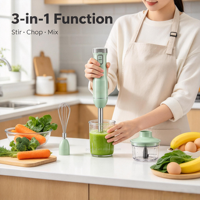 Mixeur Plongeant 4-en-1 de 700 ml avec Vitesse Variable, Tige en Acier Inoxydable, Multifonctionnel pour Mélanger, Hacher, Préparer des Aliments pour Bébé et des Sauces à Domicile