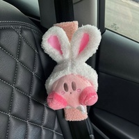 Couvre-ceinture de sécurité Girly rose mignon à 2 points Accessoires d'intérieur de voiture en polyester pour filles