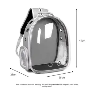 Yüksek Kaliteli Sert Şeffaf Uzay Kapsülü Evcil Hayvan Sırt Çantası Fermuarlı Kapatma Hafif Nefes Alabilen Dayanıklı Açık Hava Kullanımı İçin Kediler İçin - Product Image 3