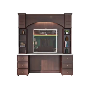 Estación <span class=keywords><strong>de</strong></span> Espejo para Barbería y Salón <span class=keywords><strong>de</strong></span> Belleza, Multifuncional, Duradera, <span class=keywords><strong>de</strong></span> Madera, Moderna, Retro, Muebles <span class=keywords><strong>de</strong></span> <span class=keywords><strong>Segunda</strong></span> <span class=keywords><strong>Mano</strong></span> para Centro Comercial, 2 Piezas - Product Image 2