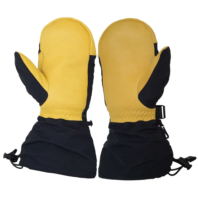 HANDLANDY ski waterproof winter gloves for women cowhide leather snowboard gloves fasion mitten custom logo gloves