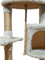 Arbre à chat multi-niveaux stable avec perchoirs en peluche douce, condo pour chat et poteaux à gratter en sisal pour chatons et chats adultes