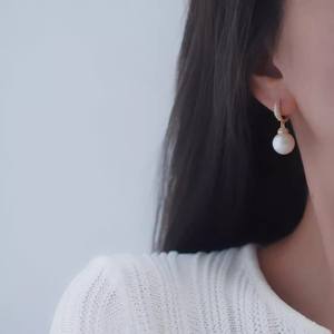 22426 DIY <b>Silver</b> Jewelry Set with S925 <b>Silver</b> Earnail Tray 10-15mm Round <b>Beads</b> Fashionable Ear Buckle Accessory - Product Image 3