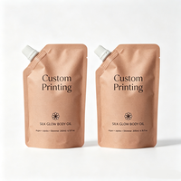 Pochettes de recharge imprimées sur mesure avec bec verseur, impression numérique, écologiques, petite capacité, sac à jus en kraft avec bec verseur, pochette de 500 ml avec bec verseur