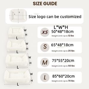 Wasbaar Hondenbed Voor Kleine Middelgrote Honden-Rechthoekig Orthopedisch Corduroy Fleece Huisdierbed Met Afneembare Hoes En Antislipbodem - Product Image 6