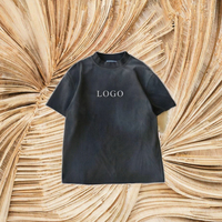 T-shirt Homme Décontracté Ample Personnalisé en Coton Tricoté Lourd 100% Coton, Style Vintage Délavé, Manches Courtes, Tendance Printemps-Été