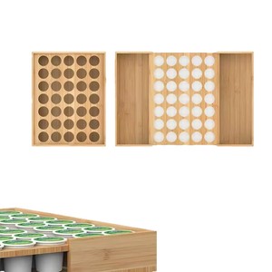 Wooden Coffee Pod Organizer 30 Holes <b>Desktop</b> Storage Rack For K-Cup Capsules Holder <b>Shelf</b> - Product Image 5