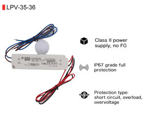 MEAN WELL LPV-35-36 CV LED <span class=keywords><strong>Driver</strong></span>, 36W 36V 1A, IP67 tahan air, 85% Eiffciency, Ideal untuk aplikasi pencahayaan LED dan luar ruangan - Product Image 4