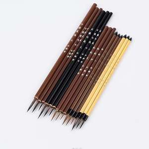 Pinceau en <span class=keywords><strong>bambou</strong></span> <span class=keywords><strong>de</strong></span> calligraphie traditionnelle chinoise faite à la main pour pratiquer l'écriture peinture à l'<span class=keywords><strong>encre</strong></span> - Product Image 1