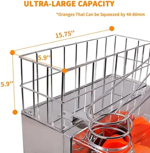 商業オレンジジューサーステンレス鋼自動ジューサーマシン工業用ジュースメーカー電気オレンジスクイーザー