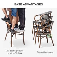 (E8029) — meuble empilable d'extérieur, chaise de salle à manger, moderne, pour jardin, patio et café, restaurant
