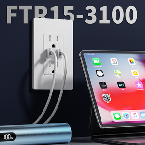 UL 인증 유니버설 소켓 USB 125V 벽면 소켓 USB 포트 15암페어 더블 A 포트 욕실 USB 콘센트 미국 시장용 - Product Image 4
