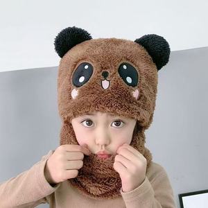 Nuevo <span class=keywords><strong>Gorro</strong></span> con Bufanda Integrada de Dibujos Animados para Niños para Otoño e Invierno de Doble Forro Polar Cálido para Niño Niña Adulto Padre-hijo y Bebé - Product Image 4