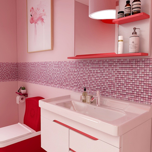 Gạch Khảm Thủy Tinh Bể Bơi Màu Trắng Và Hồng Pha Lê Lấp Lánh - Product Image 1