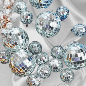 Fatto a mano in argento grande schiuma palla <span class=keywords><strong>da</strong></span> <span class=keywords><strong>discoteca</strong></span> per il nuovo anno decorazione festa di natale specchio infrangibile fabbrica all'ingrosso personalizzabile - Product Image 4