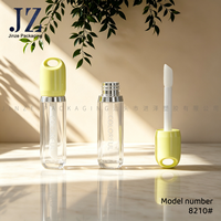 Tubes à gloss transparents personnalisés Jinze avec un grand pinceau, tube à gloss transparent vide pour l'emballage cosmétique