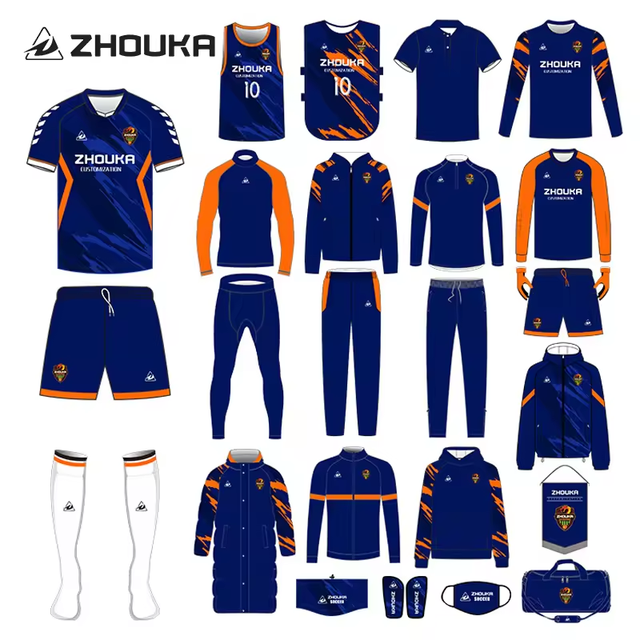 OEM Full Sublimated Soccer Wear Training Tracksuit Kit Soccer Jacket and Pants Football Shirt Custom Soccer Jersey Uniforms Set