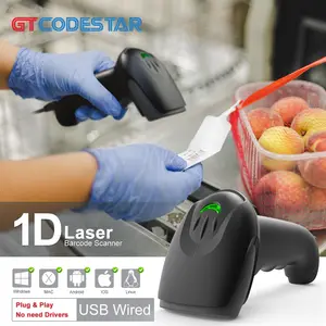 GTCODESTAR Hochleistungs-Scan 1D-Supermarkt-USB-Hand-Gekabel-QR-Code-Barcode-Leser für Einzelhandel