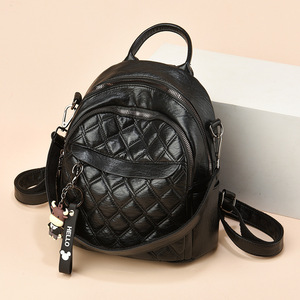 Travel <b>Backpack</b> Dual-Purpose <b>Large</b> Capacity Women's Waterproof PU Zipper Arcuate Shoulder Strap <b>School</b> Mother Softback - Product Image 4