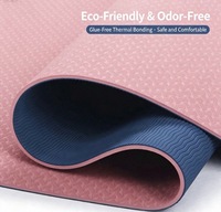 Tapete de Yoga Ecológico de TPE Antideslizante, Grueso, de un Solo Color o Bicolor, con Logotipo Personalizado, para Gimnasio en Casa, Pilates, Danza y Fitness