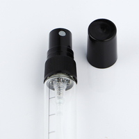 Botol semprot parfum tabung kaca Mini, perjalanan dapat diisi ulang botol penyemprot parfum kosong dengan tutup 10ml