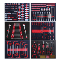 Chariot à outils roulant à 7 tiroirs, ensemble complet de 258 outils de mécanicien en acier au chrome-vanadium, certifié CE, à commande manuelle, OEM CRV