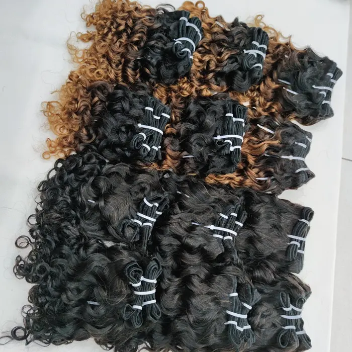 Letsfly — lots de cheveux brésiliens naturels, bouclés, afro profond, tissage de cheveux humains, cuticules, bon marché, 20 boules, vente en gros