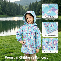 Cartoon-Stil Wasserdichte PU-Obermaterial Zweiteilige Regenjacke für Jungen und Mädchen für Frühling Herbst Camping Kinder Outdoor-Jacken