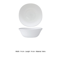 Bol carré Parma 14 × 14 cm en verre blanc Bormioli Rocco