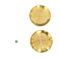 Nouveau chandelier en métal élégant pentagramme de lune triphasé en fer poli de 14cm pour la cérémonie de tarot et les environs de la méditation