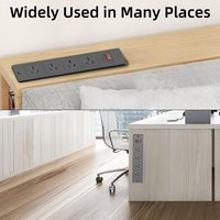 Multiprise encastrable de bureau avec 4 prises CA, interrupteur et protection contre les surcharges, prise de courant encastrée pour mobilier de bureau
