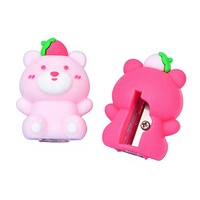 Taille-crayon mécanique en plastique en forme d'animal de dessin animé, mignon et créatif, 7,5x3,5x3,2 cm, pour élèves du primaire et du collège