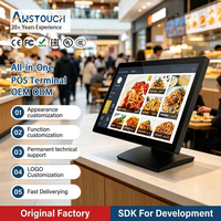 AWSTOUCH Kiosque de commande en libre-service à écran tactile pour restaurant, écran large de 15,6/18,5/21,5/23,6 pouces, terminal de paiement