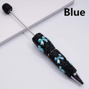 Bolígrafo Decorativo con Lazo Brillante y Cuentas de Diamantes de Imitación Negros, con Recubrimiento UV, para Manualidades con Arcilla - Product Image 2