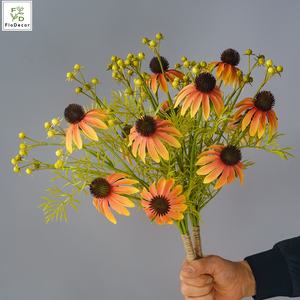 High-end 51cm yapay ekinezya buket nemlendirici el mor <span class=keywords><strong>Coneflower</strong></span> gerçek çiçekler düğün dekorasyon - Product Image 6