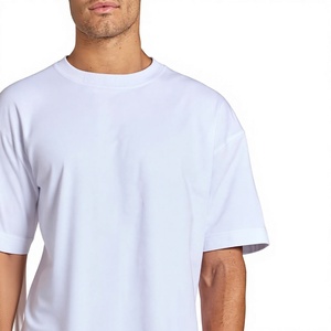 T-shirt en coton blanc pour homme, manches courtes, col rond, jersey décontracté, couleur unie, coupe classique, tricoté, teint uni - Product Image 4