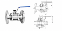 Vanne à boisseau sphérique à bride en acier inoxydable CF8M DN15-DN250 PN10-PN16, vanne d'eau manuelle