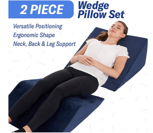 2024 superventas 2 cojines inclinados de espuma viscoelástica separados para piernas, rodillas y soporte para la espalda reflujo ácido antironquidos, lectura - Product Image 2