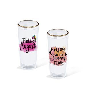 Verre à shot vierge Topjlh 3oz pour sublimation avec bord doré, surface lisse personnalisable pour dégustation de vin, whisky et bière - Product Image 4