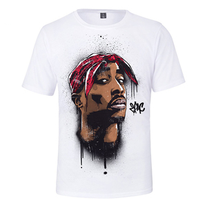 Hip Hop 3D Kỹ Thuật Số In T-Shirt Cho Người Đàn Ông Tùy Chỉnh Đồ Họa Tất Cả Các In Tees Rapper Tupac 2pac 300 GSM Trọng Lượng - Product Image 5