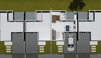 Maison modulaire à deux étages, duplex moderne préfabriqué, maison de ville à structure en acier, résidence résidentielle