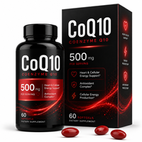 Coenzyme Q10 de qualité professionnelle 500mg Gélules molles Ubiquinone Énergie cardiaque & Vitalité cellulaire 60 Comprimés Supplément Vente en gros